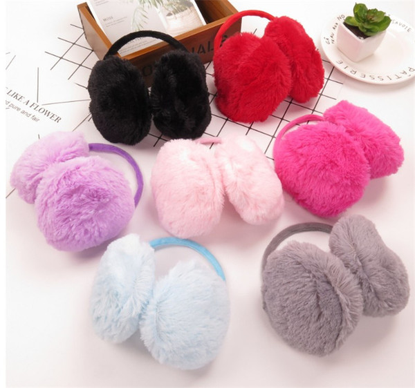 Fashion Elegant Women Ladies Colorful Plush Fluffy Warm Earmuffs Earlap Ear Winter Pure Colors Ear Muffs Headband