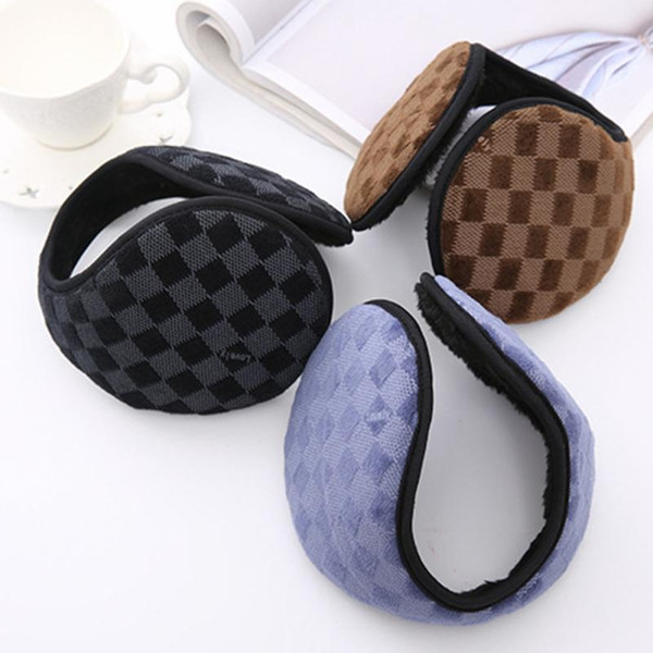 Men Thicken Winter Warm Keeping Earmuff Plaid Earcap Ear Warmers