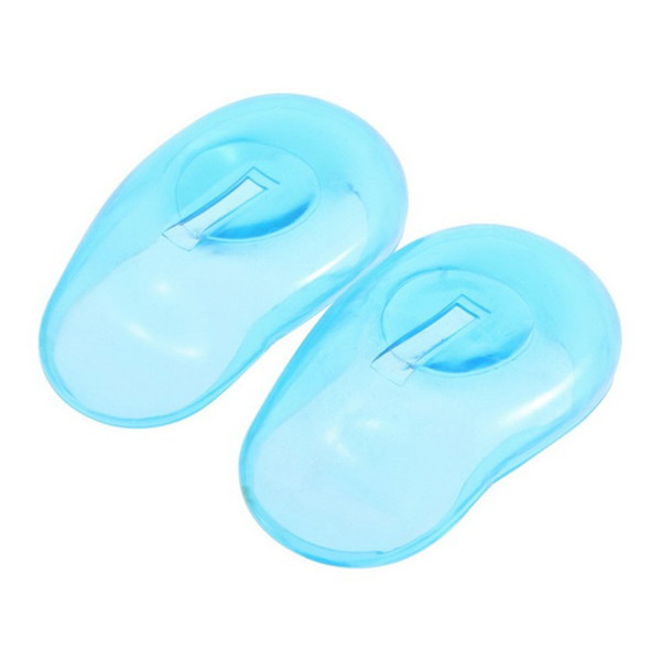 1 Pair 2PCS Clear Silicone Ear Cover Hair Dye Shield Protect Salon Color Blue New Styling Accessories