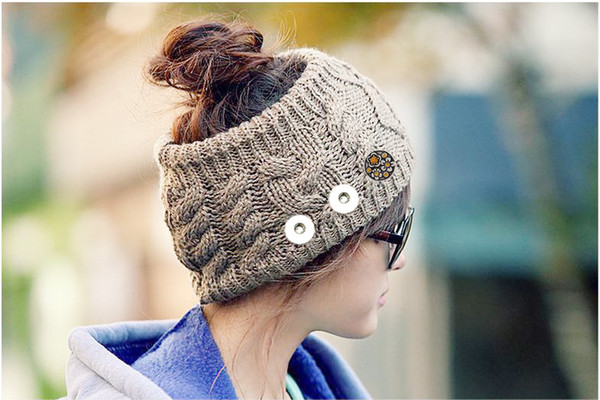 Hot Sale Snap Button Knitted Hat 18 Charms Fashion Jewelry For Women One Direction interchangeable jewelry