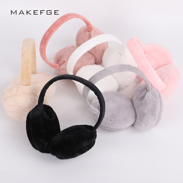 Hot Winter Adult Solid Color Earmuffs Man Woman Girls Warm Earwarmers Ear Muffs Earflap Warmer Headband Fur Round Earmuffs