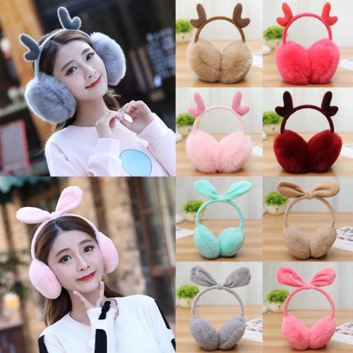 Winter Autumn Warm Faux Fur Ear Muffs Cute Elk Ear Earflap Rabbit Fur Earmuff for girls flap Ladies Plush muffs Women