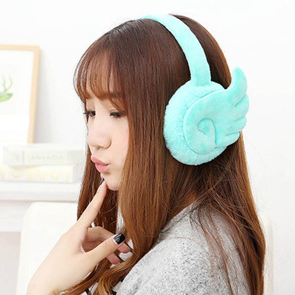 New Cute Wings Girl Winter Ear Warmer Fur Earmuffs Fashion oorwarmers Accessory orejeras Color Random