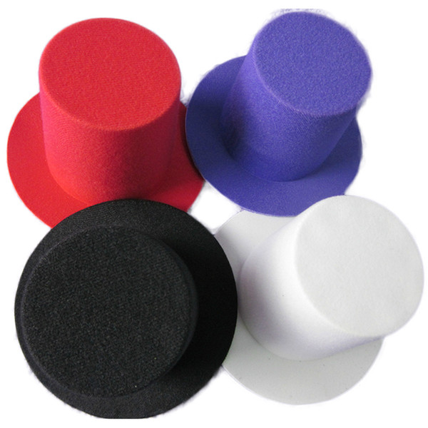 Ladies Mini Top Tall Hat High Millinery Fascinator Base DIY Craft Alligator Clips Solid Color A006