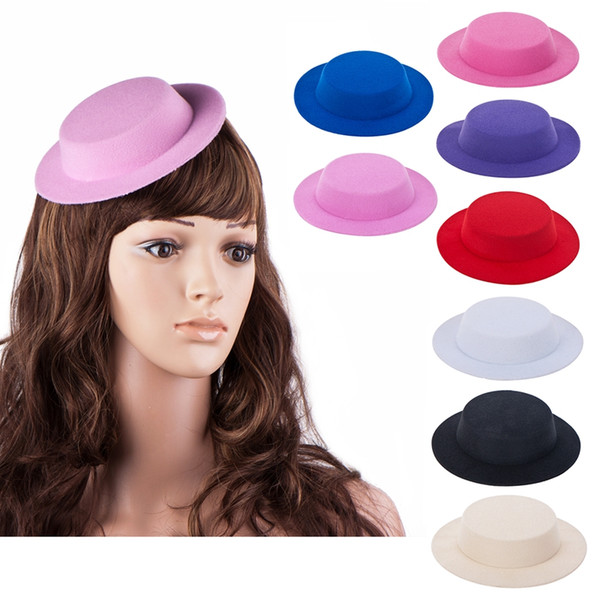 Pure Color Womens Mini Tilt Top Hats Millinery Base Fascinator Craft DIY Making EVA Two Alligators A051