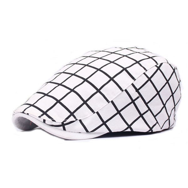 Men Women Cotton Flat Plaid Tartan Newsboy Beret Ivy Irish Driving Hunting Golf Cabbie Cap Hat Free Shipping