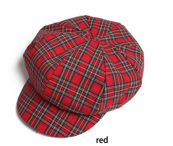 Fashion 2016 New Arrive Vintage Cotton Cap Plaid Newsboy Caps Painter Women Hat
