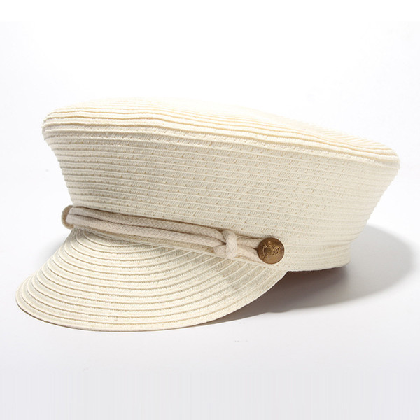 Accessories summer female sun hat Baseball cap flat top army cap women's straw hat beach topper Panama beret hats