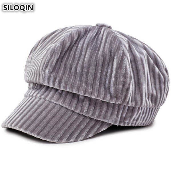 SILOQIN Autumn Winter Women's Hat Elegant Newsboy Caps Trendy British Joker Snapback Cap Foldable Beret Brand Hats For Women NEW
