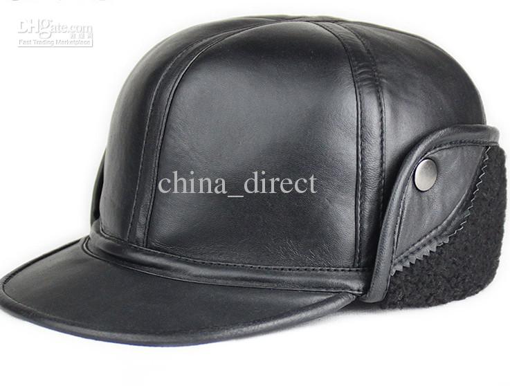 Thick warmer winter real sheepskin Leather Newsboy Hats casual HAT CAP 7pcs/lot #3102
