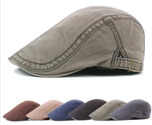 men Cotton Flat Snap Hats old men beret hat denim jeans Newsboy caps Ivy Gatsby Hunting Cabbie Driving Cap R253