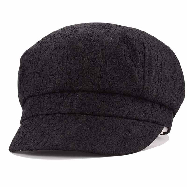 Wholesale-Fashion New Popular Women Lady High Quality Lace Grace Causal Autumn Winter Octagonal Beret Cap Warm Artist Painter Newsboy Hats