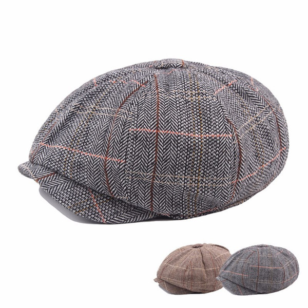 Men's Hat Cotton Retro Newsboy Caps Unisex British Fashion Style Snapback Vintage Women's Chapeu Literary Youth