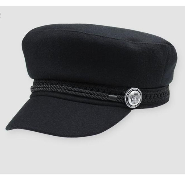 ARK ROYAL Winter Hats For Women Men Octagonal Cap Wool Button Beret Caps Sun Visor Hat Gorras Casquette Touca Black Casual