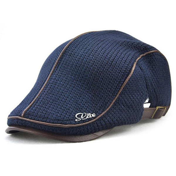 Cotton Flat Duckbill Hat Warm Wool Knitted Newsboy Ivy Cabbie Drving Hat Hunting Golf Men Women Winter Elastic Adjustable Gatsby 8300