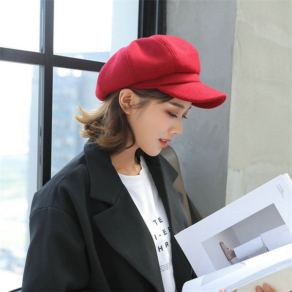 2018 New Women Beret Hat Octagonal Hats For Women Fashion Vintage Boina Winter Newsboy Caps Gorras Planas Snapback Caps Female
