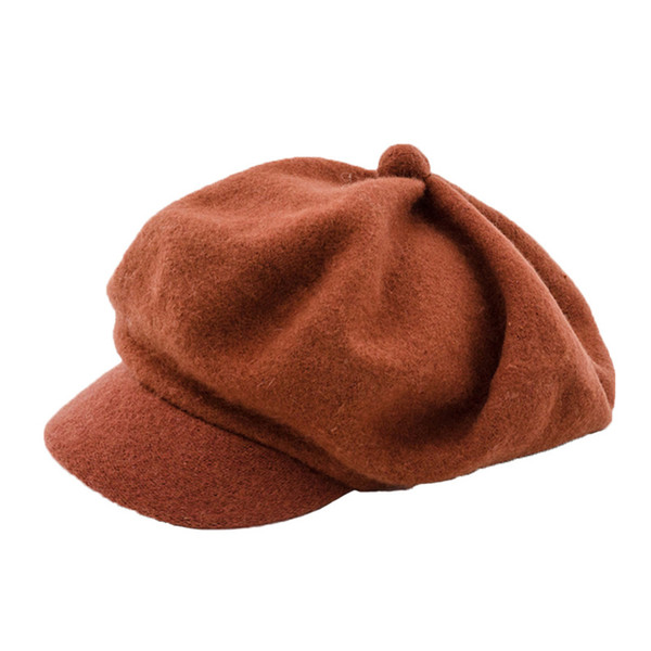 DOUBCHOW Women's Solid Color Artist Wool French Newsboys Caps Hats Hight Quality Winter Warm Maiden Beanie Cap Hat Cap For Women