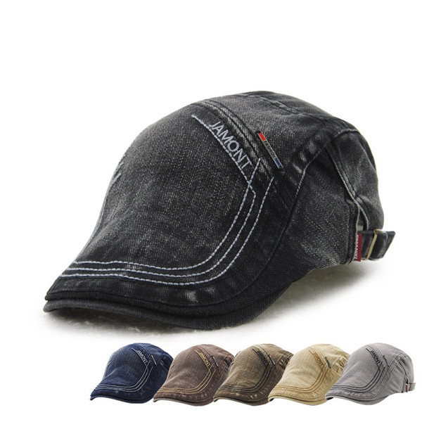 Emroidered duckbill ivy caps men beret casquette driving cabbie newsboy painter casual peaked cap snapback adjustable sunbonnet 6 colors