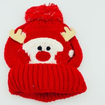 Children Winter Newsboy Cap Christmas Hat Cartoon Elk Knitted Hat Thickening Type Keep Warm Cold Proof