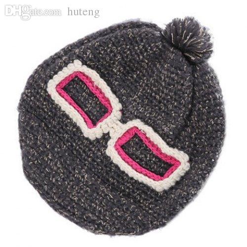 Wholesale-Chic Bicolor Glasses Frame Decorated Knitted Hat For Women Bonnet Fedora Hat Female Hat for Women Newsboy Caps 110021901