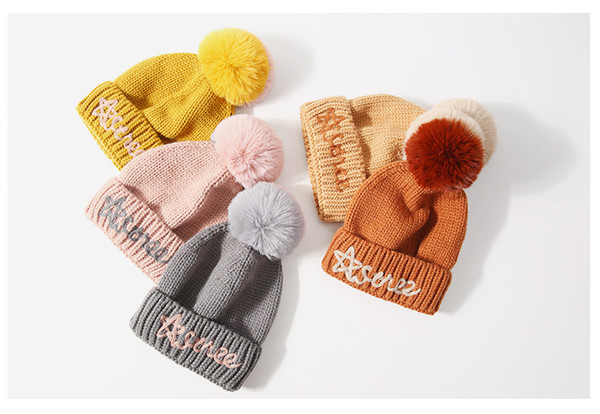 Winter Baby Warm Outdoor Wool Hat 1-3 Year Old Girls Autumn And Winter The Double Chromosphere Ball Knitted Hat With A Versatile Hat