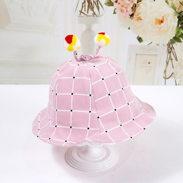 2019 spring new children's hat plaid tentacles men and women baby fisherman hat child sunshade sun hat