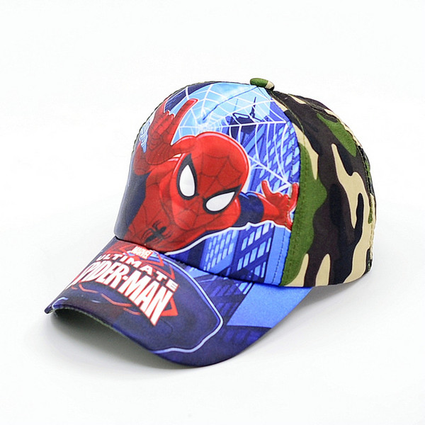 children Cartoon spiderman Hats 2018 New Boy Girls Fashion Ball Caps kids visor Hat Child Accessories hats