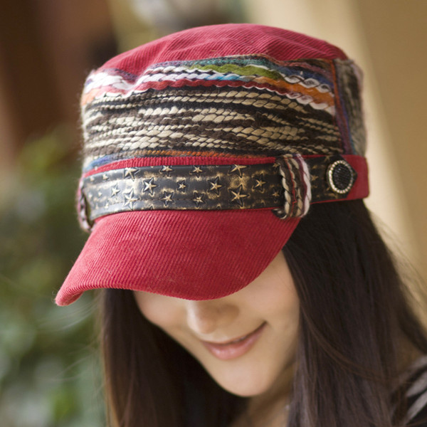 Winter Women Hats Outdoor Hat Lady Flat Corduroy Fall Peaked Cap Woman Spring Fashion Cap Accessory Wholesale