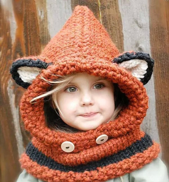 Children's Infant Hat Christmas Gift Scarf Warm Knit Hat Child Cartoon Warm Winter Boy Girl Crochet Hat A2