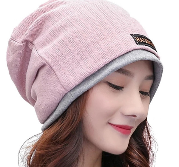 Hat female leisure 100 take knitting cover head hat winter Korea edition adult nightcap spring and autumn style post-natal month cap