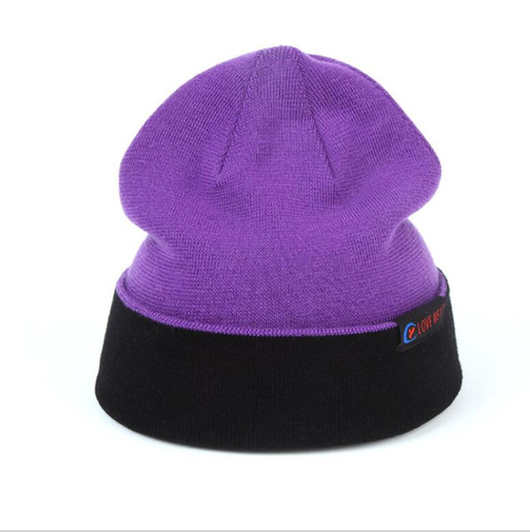 Youth outdoor Korean fashion colorful double-sided neutral couples head windproof winter tide knit wool creative new cartoon cap pet elf bas