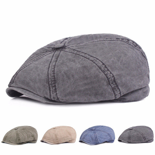 Vintage Vintage Newsboy Hat Eight-Quarter Cap Beret Ladies Girls Women Men Twill Cotton Flat Cap Spring Summer
