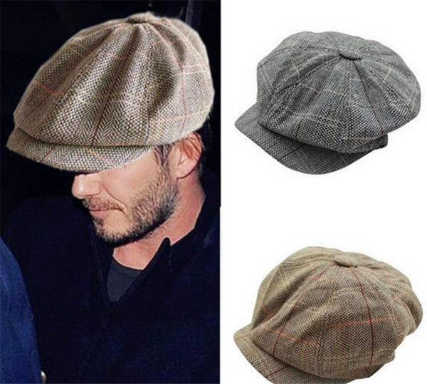New Men Women Retro Baker Boy Hat Newsboy Hats Gatesby Tweed Country Golf Sun Flat Beret Cap