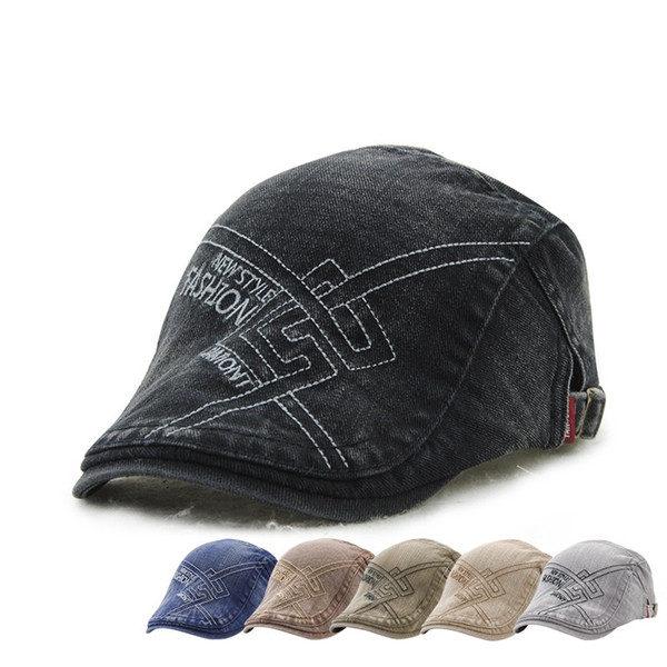 Emroidered duckbill ivy caps men beret casquette British style driving cabbie newsboy casual peaked cap snapback adjustable bonnet 6 colors