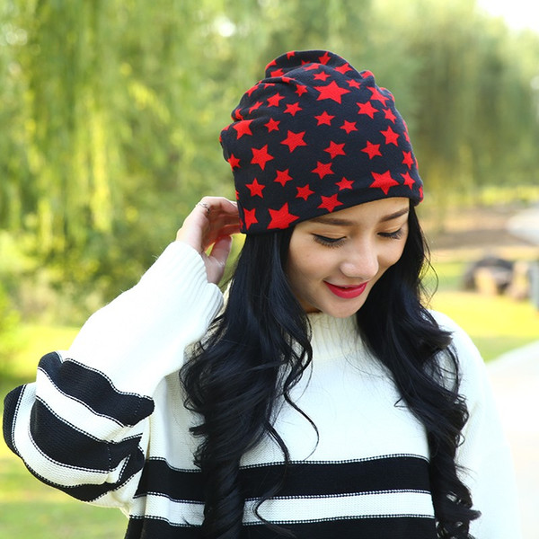 Five-Pointed Star Print Sports Caps Men Women Sports Hats Skullies Spring Winter Hood Warm Beanies Windproof Yoga Running Caps