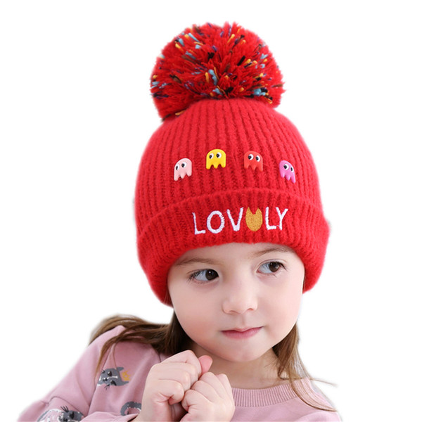 New Areata knitting hat children hat autumn/winter hat new cartoon beanie baby turtleneck cap letters
