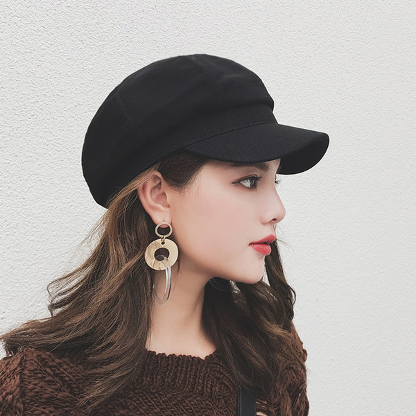 Autumn and winter hat female woolen British retro octagonal cap art literary wild warm painter hat newspaper hat