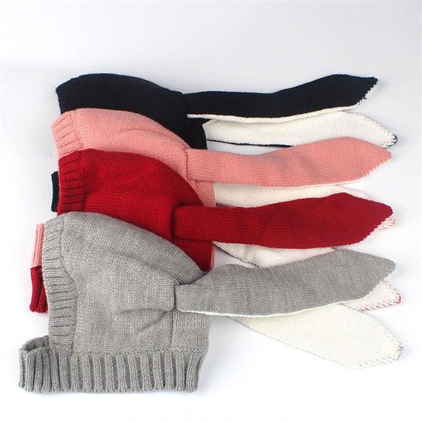 Children's hat autumn and winter fashion long eared rabbit ears knit hat cute baby wool hat