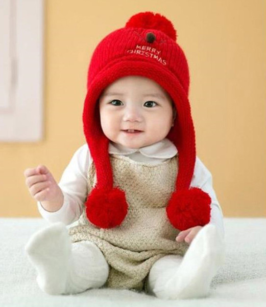 Autumn and winter models men and women plus velvet Christmas deer tiara wool baby ear protection warm knit hat