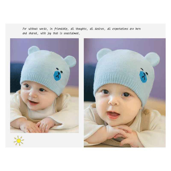 2019 Baby child hat Korea warm autumn and winter new knit hat bear ear yarn baby hat
