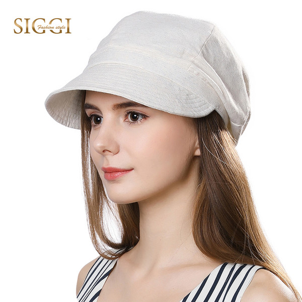 FANCET Summer Womens Newsboy Caps 100% Cotton Elastic Cord UPF50+ UV Soft Sun Hats For Women Beach Sun Protection Femme 69028