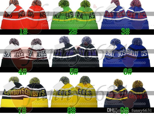 brand new christmas winter man boy Football woolen hat Hip-hop hat ladies letter cap woman keep warm hats fashion stripe cap 11colors