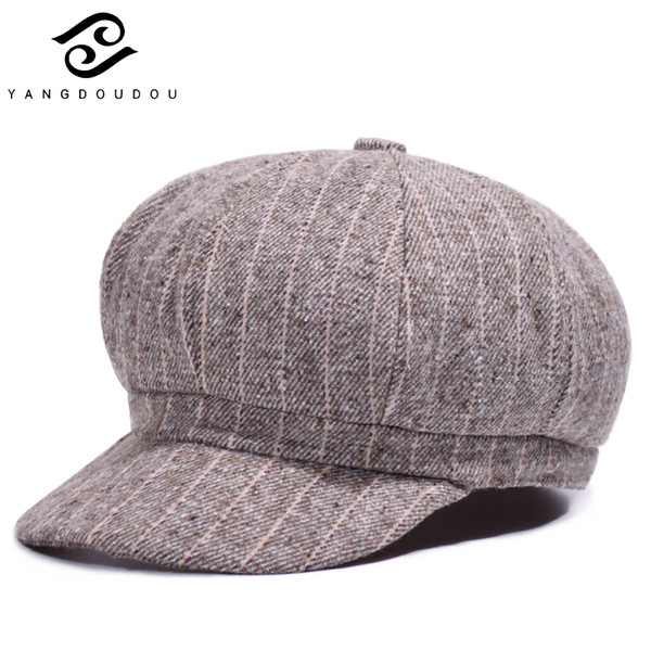 Yangdoudou Spring Autumn Octagonal Newsboy Caps Women's Fashion Leisure Casual Lady Hats 4 Colors