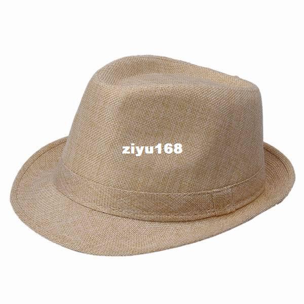 5pcs Free Shipping Khaki Color Hemp Cotton High Quality Unique Charms Men Jazz Bucket Fedoras Hat Cap DWT2