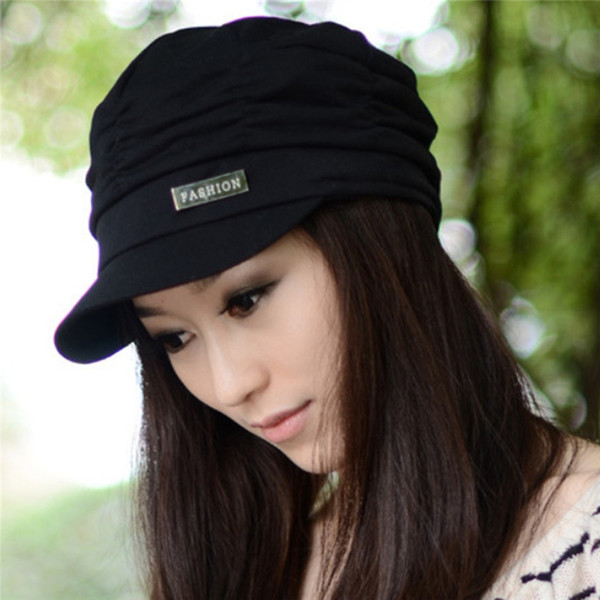 2018 Korean Style Autumn Women Newsboy Caps Fashion Casual Warm Winter Knited Cotton Hat Pleated Warm Outdoors Visor Newsboy Cap