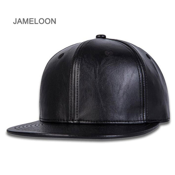 Sun cap PU leather material snapback closer flat brim outdoor adjustable unisex size tennis hip-hop popular basketball baseball sport hat