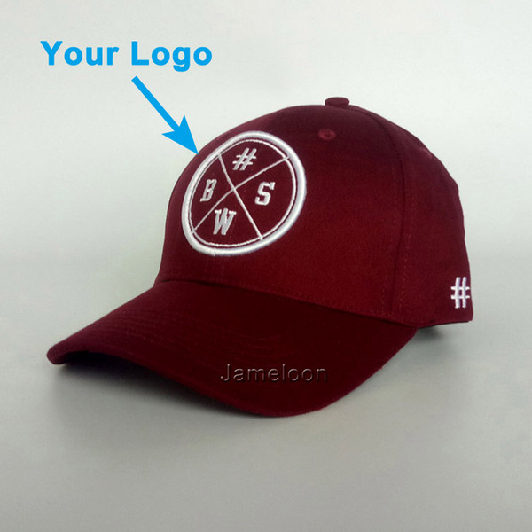 Bent brim small MOQ wholesale unisex size 3D printing free shipping burgundy baseball sport cap snapback closer custom hat