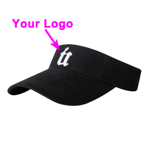 Sun hat without crown 100% cotton adult big size adjustable size tennis golf visor hat baseball custom cap free shipping