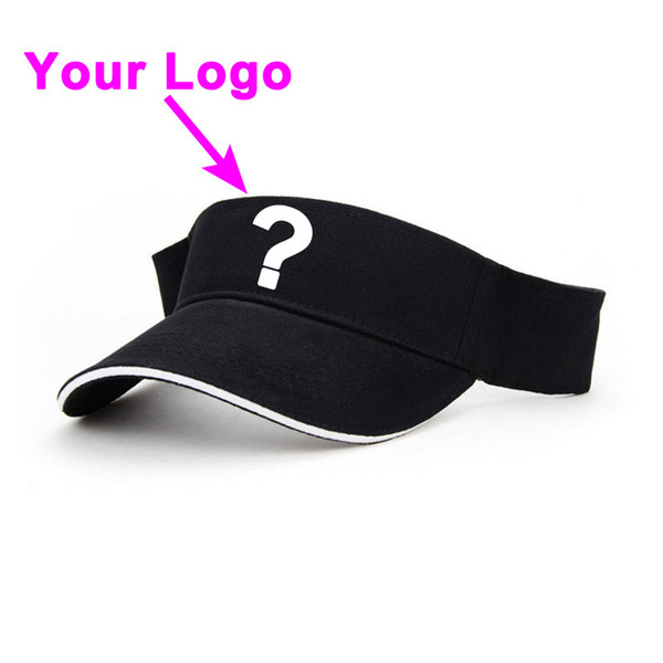 Sun visor cap 100% cotton material boys men custom color adjustable closer small MOQ outdoor sport tennis hat custom baseball hat