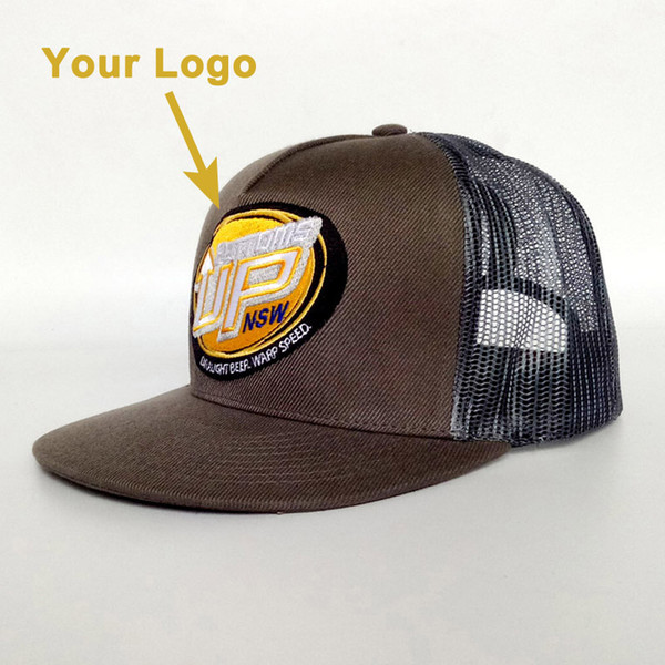 Mesh hat flat brim present gift hat prevailing headgear promotion popular trucker hat snapback close custom baseball hats caps
